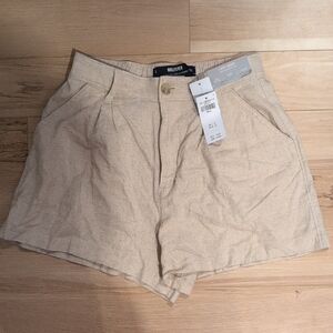 Hollister Women's Beige Linen Blend Shorts